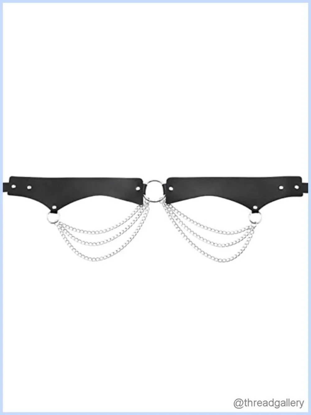Women Faux Leather Punk Chain Waist Belt Goth Layered Body Belt